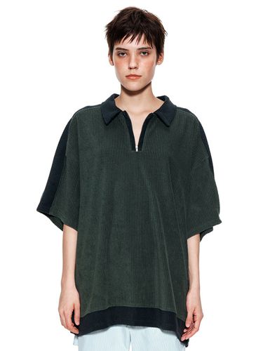 Color Block Pique Top _ Green - Matin Kim - Modalova