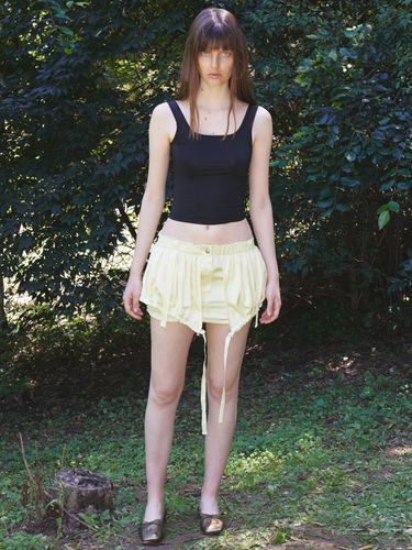 Satin Cargo Skirt_Yellow - OPEN YY - Modalova