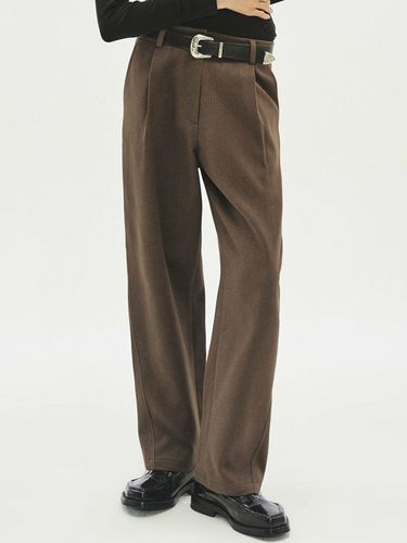 Wide-Leg One-Tuck Curved Herringbone Pants _ - MMIC - Modalova