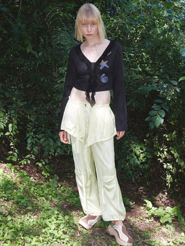 Satin Cargo Pants_Yellow - OPEN YY - Modalova