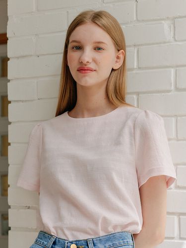 Jacquard Linen Shirt _ Pink - YUPPE - Modalova