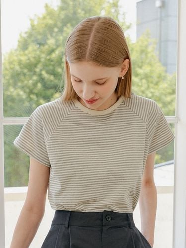 Wrap Stripe T-shirt _ Gray - YUPPE - Modalova