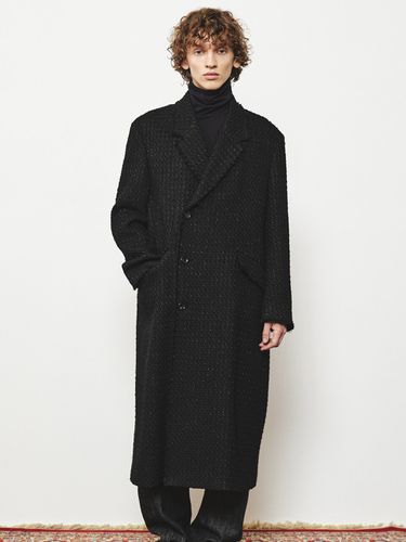 Wool Tweed Long Coat _ Black - MMIC - Modalova