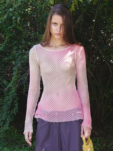 Ombre Mesh Top_Pink - OPEN YY - Modalova