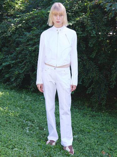 Lined Straight Pants_White - OPEN YY - Modalova