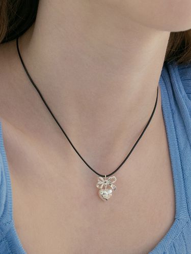 Ribbon Heart Bell String Necklace - TATIANA - Modalova