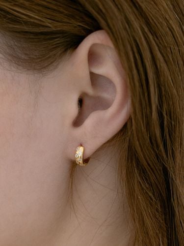 Cubic Dot Hoop Earring - TATIANA - Modalova