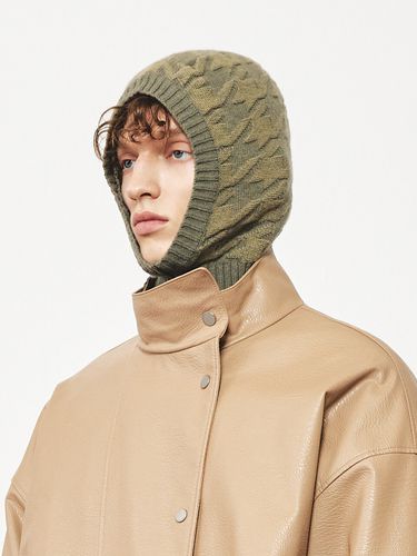 Houndstooth Knit Balaclava _ Khaki - MMIC - Modalova