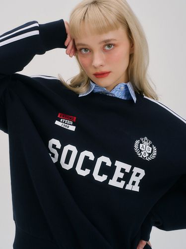 Soccer Uniform Line Point Sweatshirt_Dark Navy - Awesomestudio - Modalova