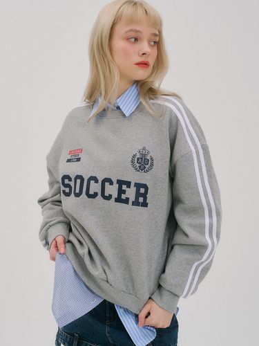 Soccer Uniform Line Point Sweatshirt_Melange Gray - Awesomestudio - Modalova