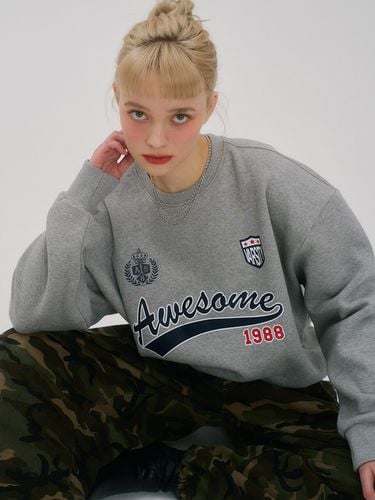 Awesome Uniform Graphic Sweatshirt_Melange Gray - Awesomestudio - Modalova