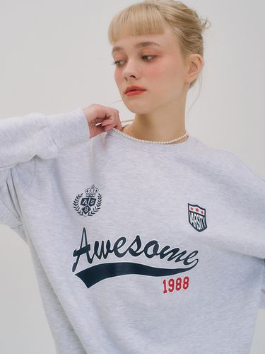 Awesome Uniform Graphic Sweatshirt_White Gray - Awesomestudio - Modalova