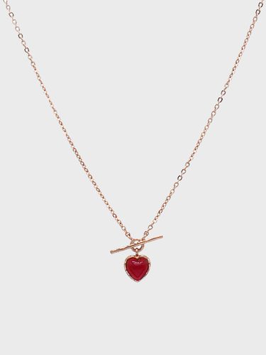 Anne Garnet Heart 14K Necklace - dmoment - Modalova