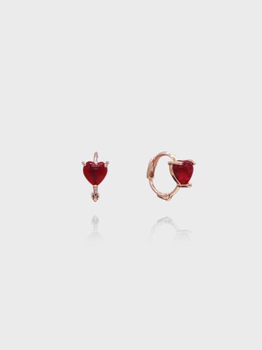 Anne Heart One-Touch 14K Earrings - dmoment - Modalova