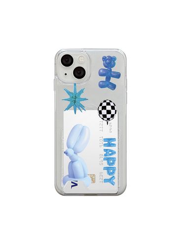 Blue Balloons Clear iPhone Case with Card Slot - mademoment - Modalova