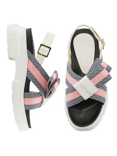 Cric Cross Stripy Bow Sandal_Navy - CLLIB - Modalova