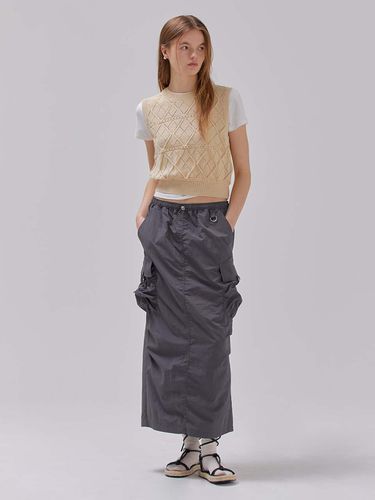 Cargo Shirring Skirt_Dark Gray - RAIVE - Modalova