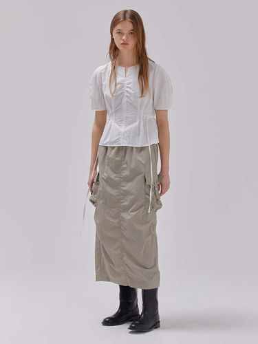 Cargo Shirring Skirt_Khaki - RAIVE - Modalova