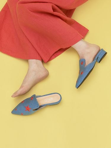 Starry Flat Mules_Denim blue - ETELIN - Modalova