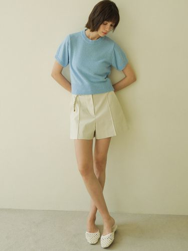 Mesh Belted Cotton Shorts - octette - Modalova