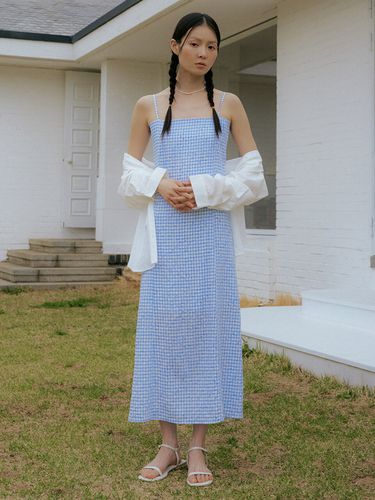 TIR Checked Sleeveless Maxi Dress - REORG - Modalova