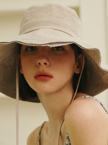 Linen Wide Strap Bucket Hat_4Colors - Marchen - Modalova