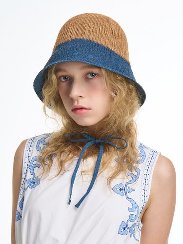 Paper Two-Tone Bonnet Hat Shyna_3 Colors - WHITE SANDS - Modalova