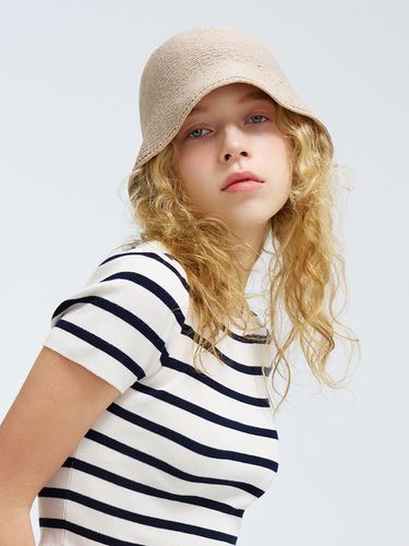 Cotton Paper Blended Bucket Hat Narsha_4 Colors - WHITE SANDS - Modalova