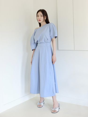 Summer Voluminous Wrap Dress_Blue - NILBY P - Modalova