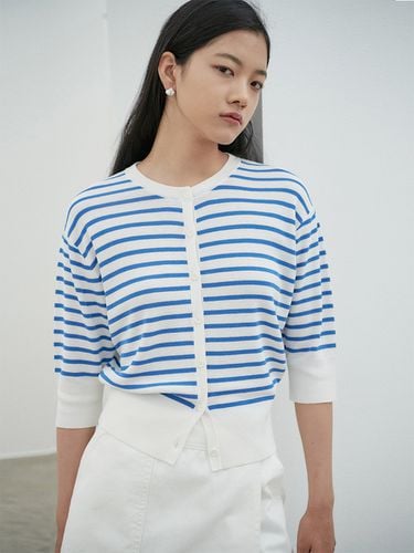 Summer Stripe Crop Cardigan - NILBY P - Modalova