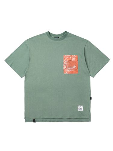 Paisley Pocket Oversized T-shirt_Khaki - STIGMA - Modalova