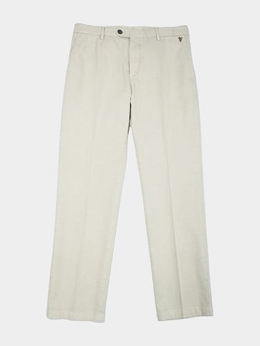 Elastic Cotton Pants - Ecru - birbante - Modalova