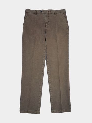 Elastic Cotton Pants - Wood - birbante - Modalova