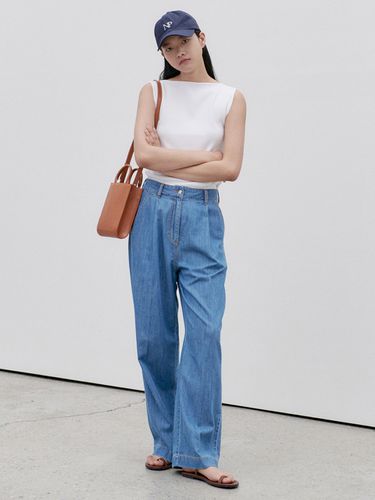 Summer One Tuck Wide Denim Pants - NILBY P - Modalova