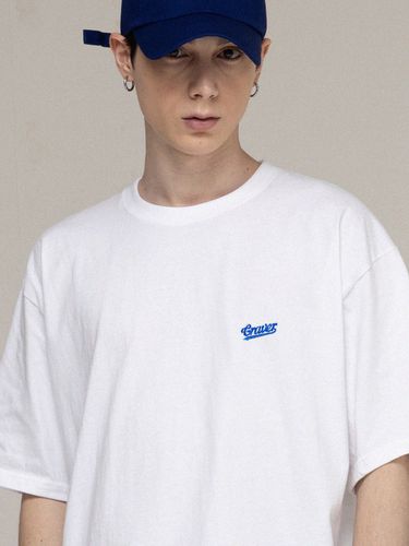 Baseball Blue Logo Embroidery T-Shirt [] - GRAVER - Modalova