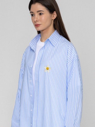 Flower Dot Embroidery Stripe Shirt [] - GRAVER - Modalova