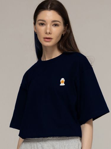 Face Embroidery Smile T-shirt [] - GRAVER - Modalova