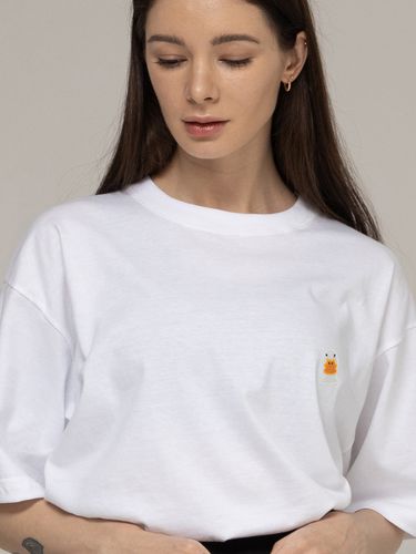 Face Embroidery Smile T-shirt [] - GRAVER - Modalova