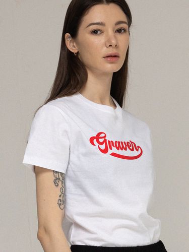 W Base Ball 2 Logo Slim T-shirt [White] - GRAVER - Modalova