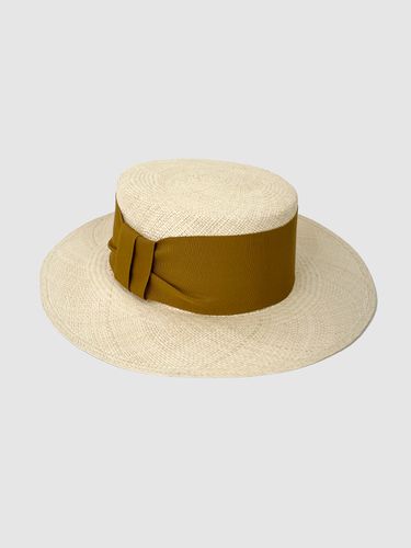 French Bold Ribbon Panama Hat Boater - YHEL - Modalova