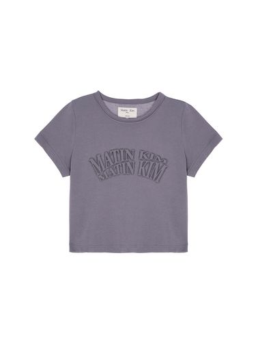 Matin Crescendo Logo Crop Top _Smoke Blue - Matin Kim - Modalova