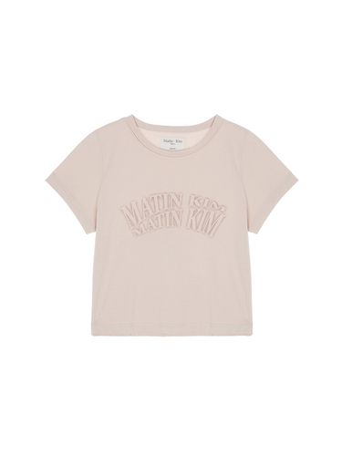 Matin Crescendo Logo Crop Top _Beige - Matin Kim - Modalova