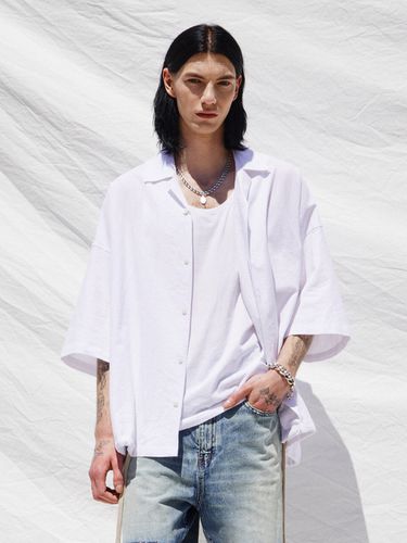 Linen Open Collar Overfit Shirt () - V2 - Modalova