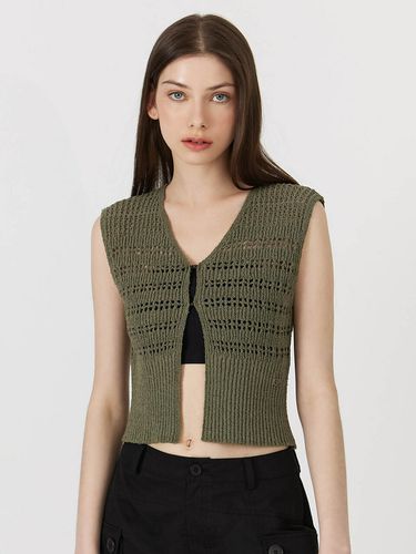 Crochet Knit Vest _ Khaki - CITYBREEZE - Modalova