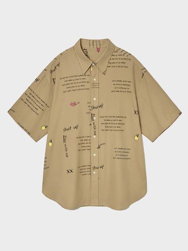 Graffiti Overfit Half Shirt (Beige) - V2 - Modalova