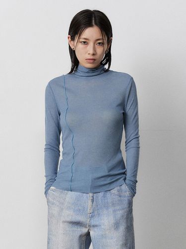 Woman) Elaiza Turtleneck Long-Sleeve Tee _ S.Blue - MMIC - Modalova