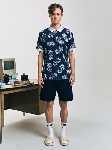 Pineapple Terry Polo Shirt - Navy - CONTEMENT - Modalova