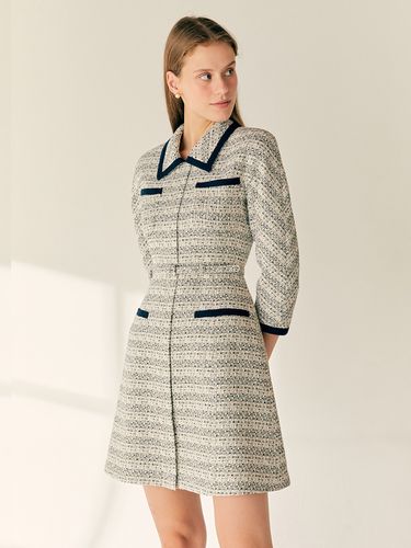 MIKHAILA Raglan-sleeve A-line Short Tweed Dress - BAU by Bride And You - Modalova