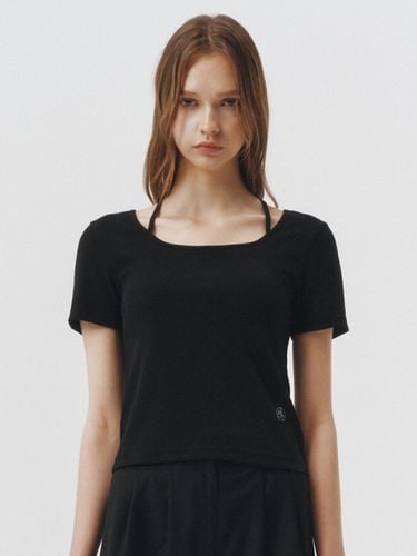 Square Neck Strap T-shirt_Black - ARTID - Modalova