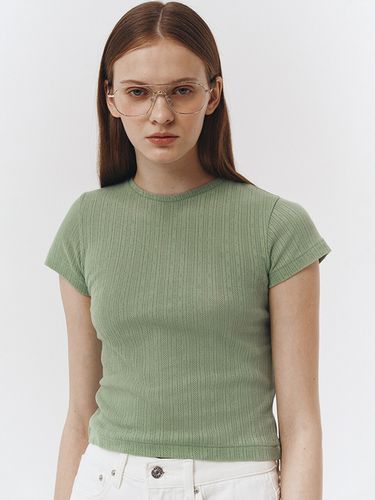 Crochet T-Shirt_Soft Green - Dunst for WOMEN - Modalova